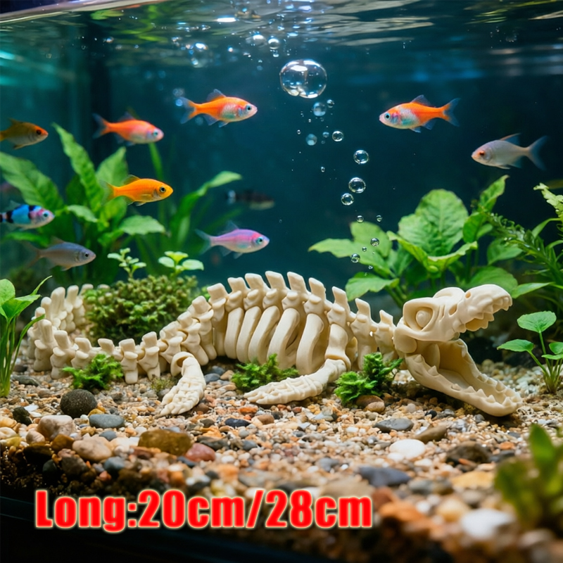 Marine Aquarium Used - Réplica realista de esqueleto de mosasaurio,
